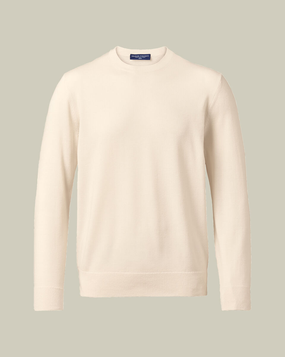 Pure Merino Crew Neck Jumper - Cream