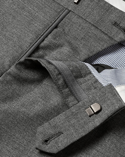 Smart Italian Luxury Trousers - Grey | Charles Tyrwhitt