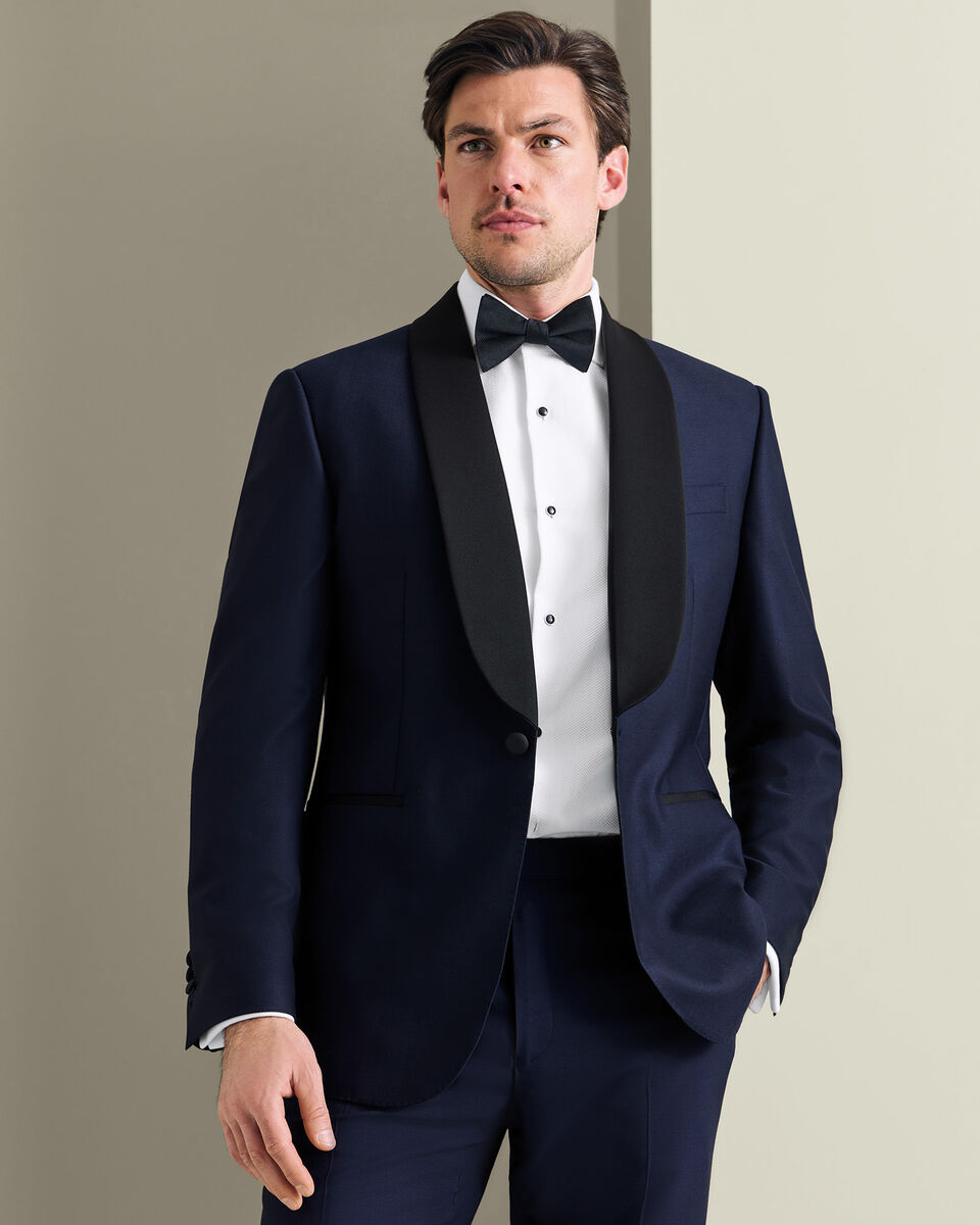 Shawl Lapel Dinner Suit Jacket - Dark Navy