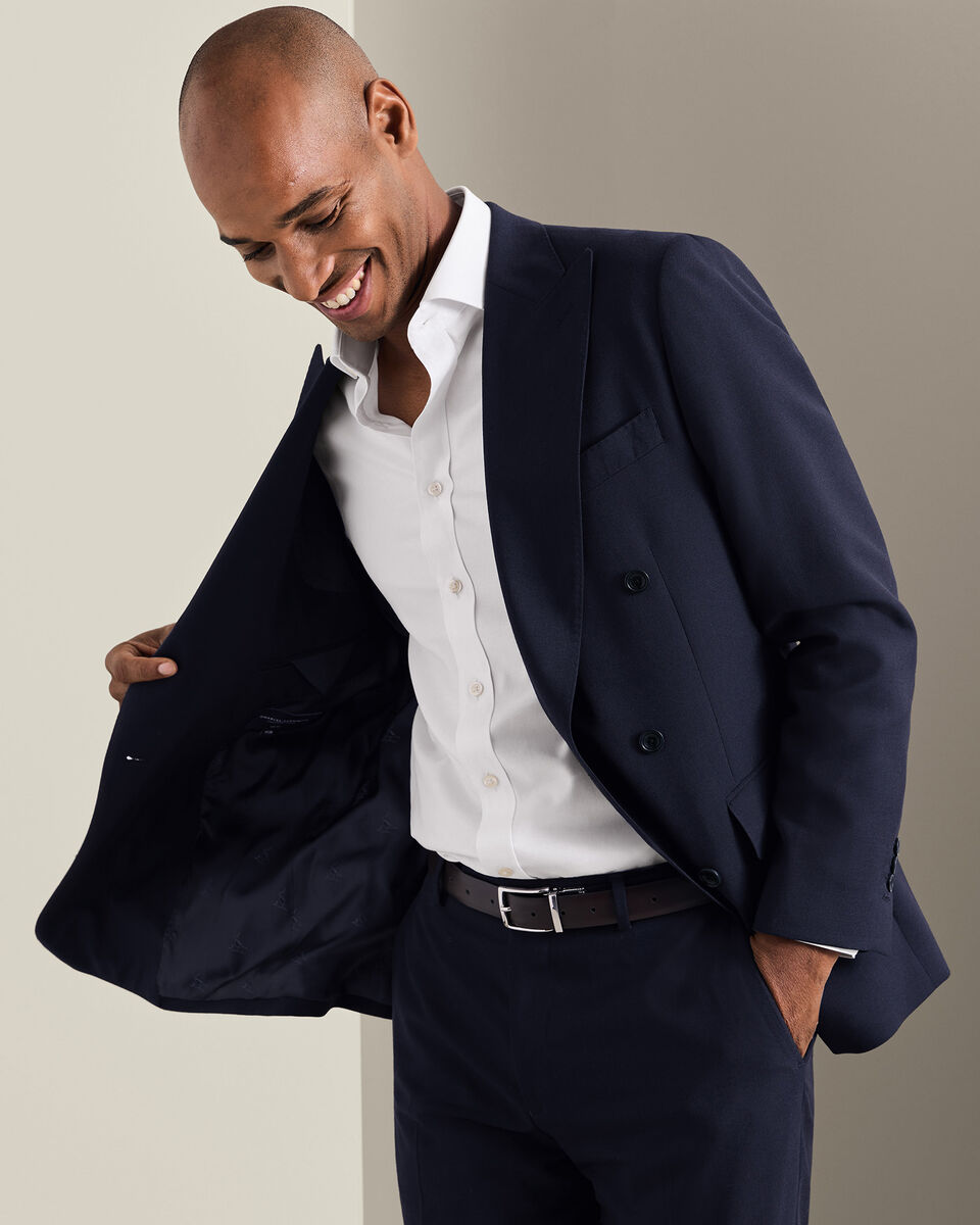Double Breasted Ultimate Performance Suit Jacket - Dark Navy