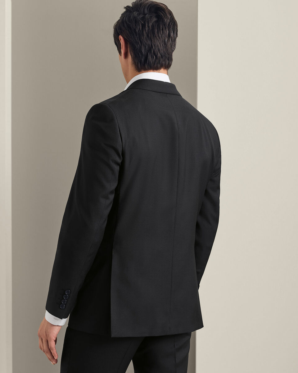 Giacca Da Completo In Twill Elasticizzato Naturale - Nera