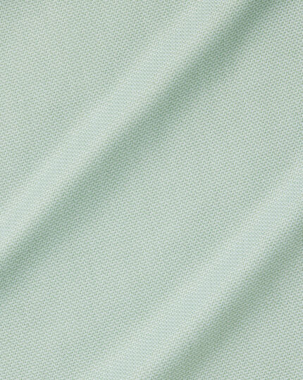 Spread Collar Non-Iron Henley Weave Shirt - Light Green