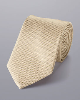 Schmutzabweisende Krawatte aus Seide - Taupe