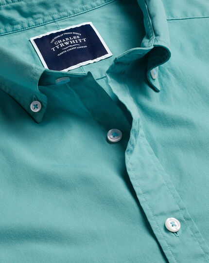 Washed Fine Twill Shirt - Aqua Green