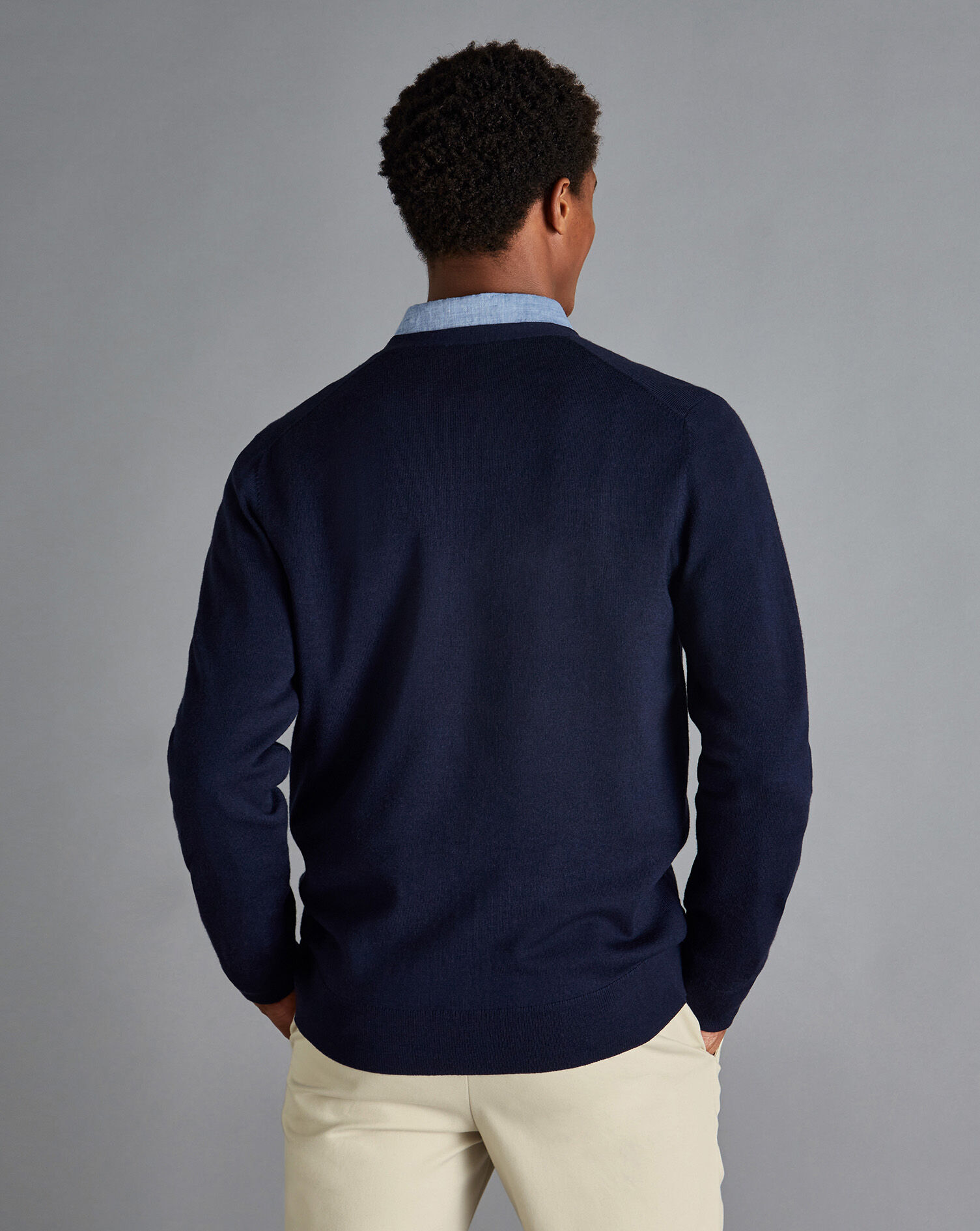 merino cardigan navy