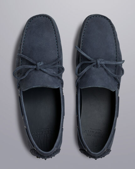 Nubuck Driving Loafers - Navy