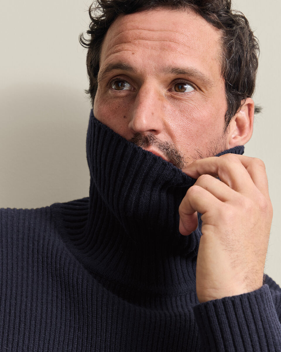 Dikke Jumper Van Pure Merinowol - Marineblauw