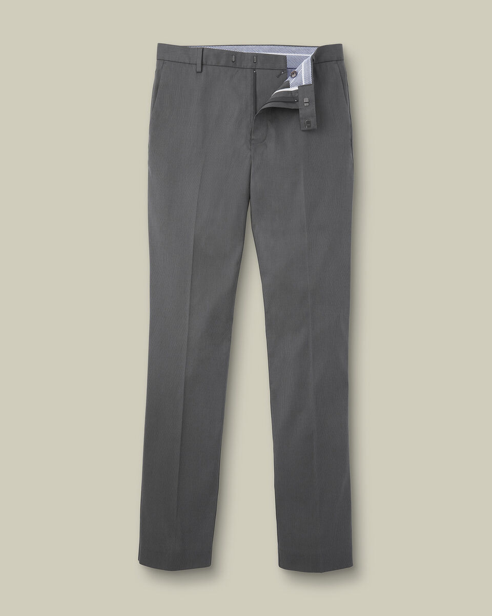 Smart Stretch Texture Pants - Charcoal Gray
