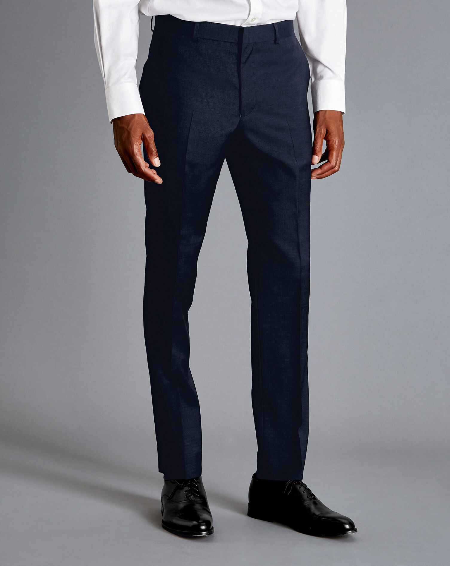 Business Suit Textured Pants - Navy 