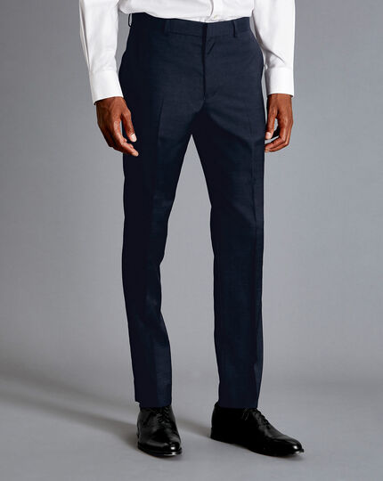 Business Suit Textured Pants - Navy