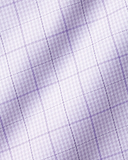 Cutaway Collar Non-Iron Twill Puppytooth Shirt - Lilac Purple