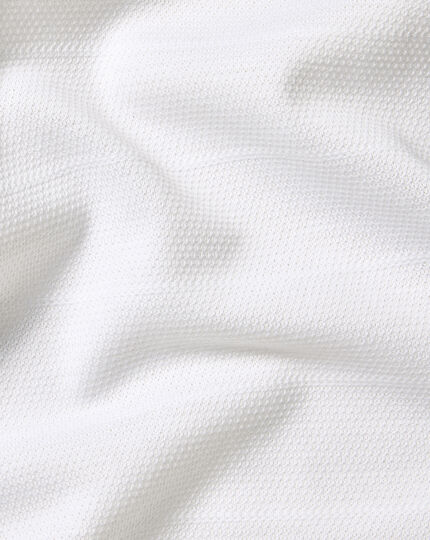 Tyrwhitt Cool Zip-Neck Polo - White | Charles Tyrwhitt