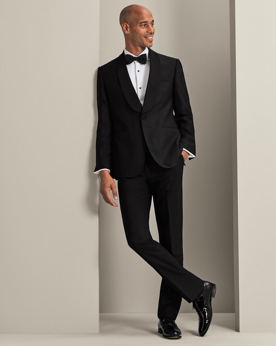 Shawl Lapel Tuxedo Dinner Suit &ndash; Black