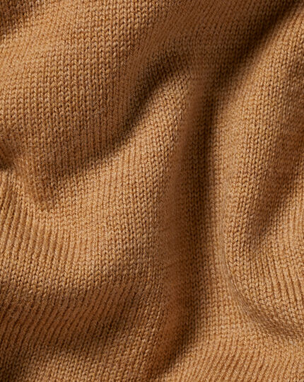 Merino Zip Neck Sweater - Gold