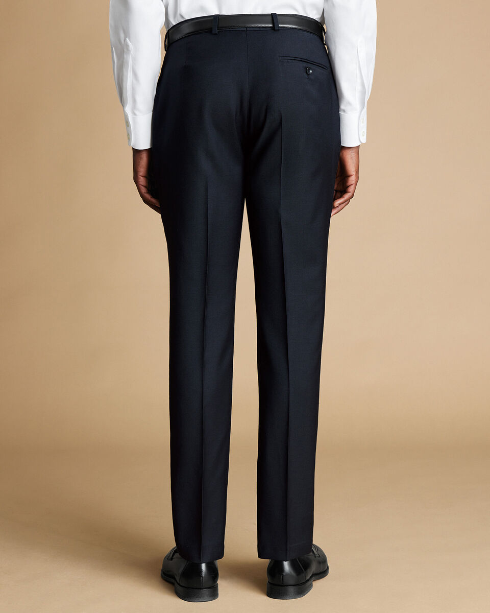 Natural Stretch Twill Suit Pants - Navy | Charles Tyrwhitt