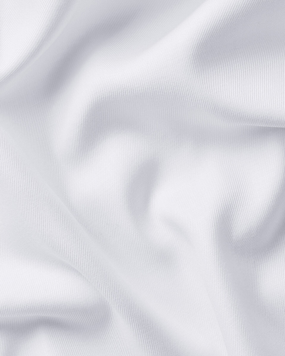 Non-Iron Stretch Printed Trim Shirt &ndash; White