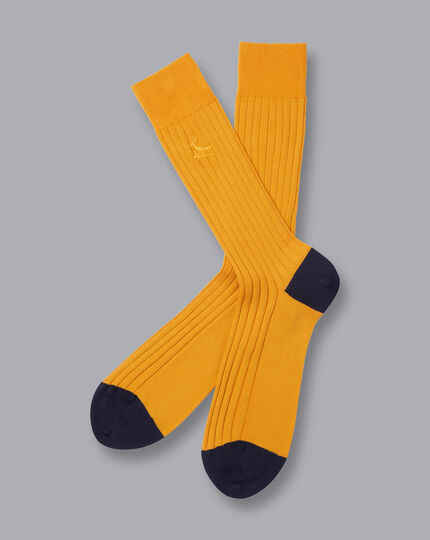 Cotton Rib Socks - Sunflower Yellow