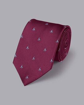 Stain Resistant Lapwing Silk Tie - Cherry Pink