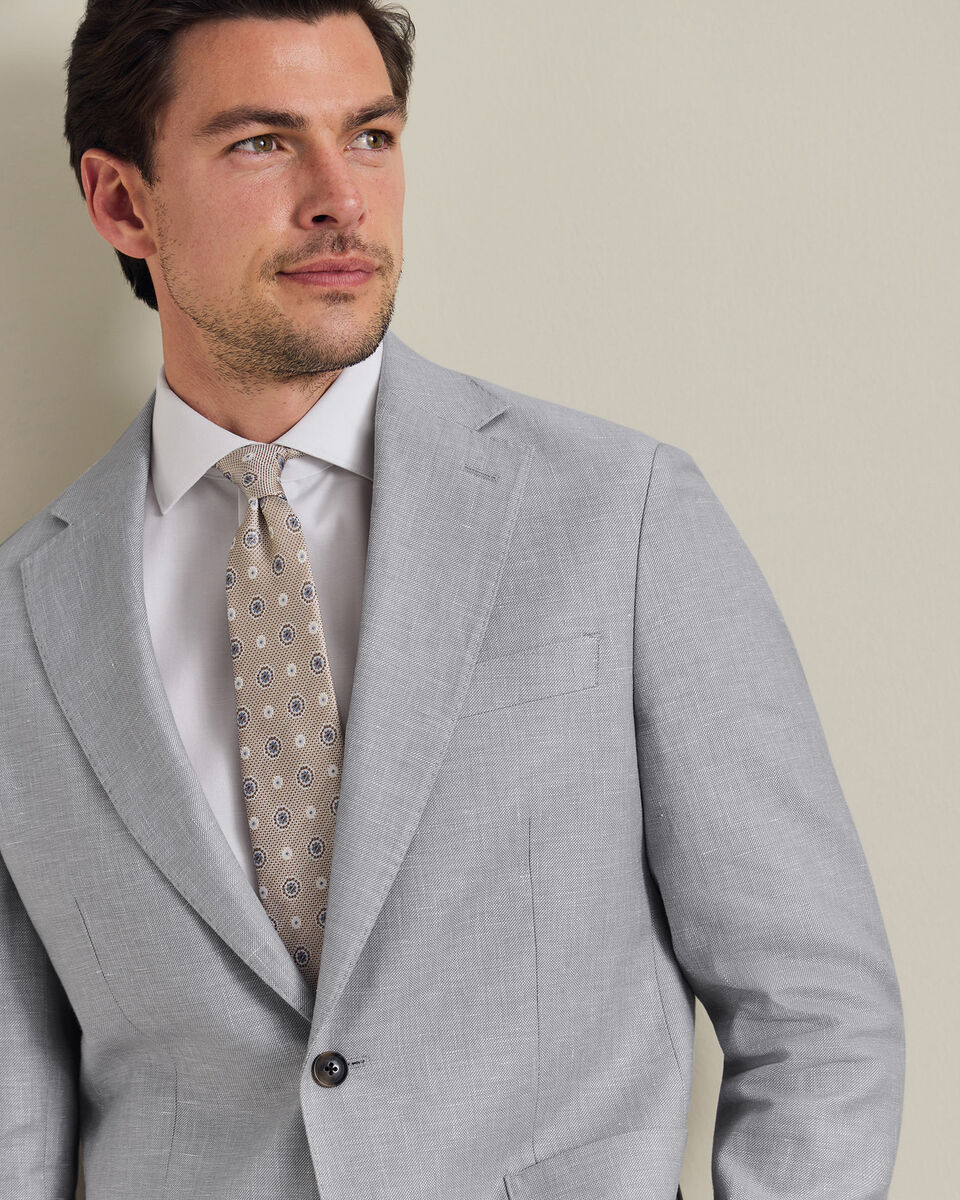Veste en lin et coton - Gris argent