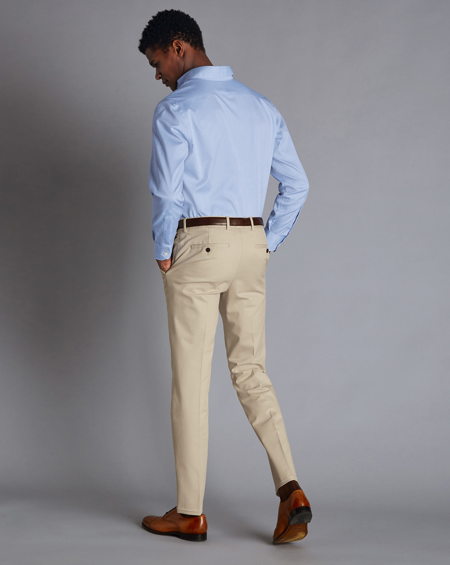 Non-Iron Chinos - Stone | Charles Tyrwhitt