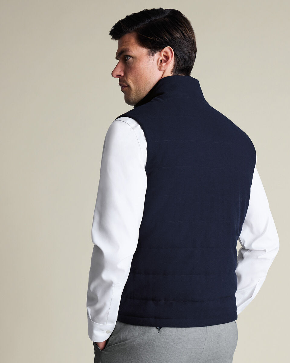 Steppweste aus Flanell - Marineblau