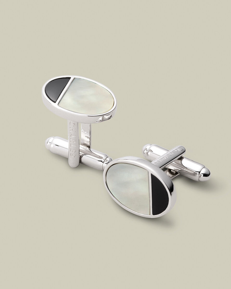 Mother of Pearl and Onyx Cufflinks