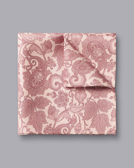 Paisley Silk Pocket Square - Light Pink