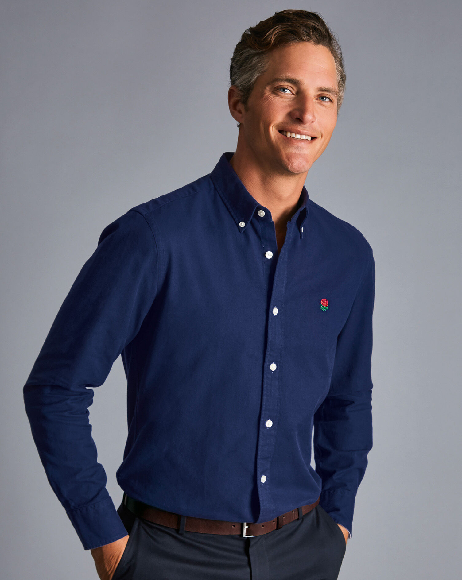 England Rugby Button-Down Collar Washed 
