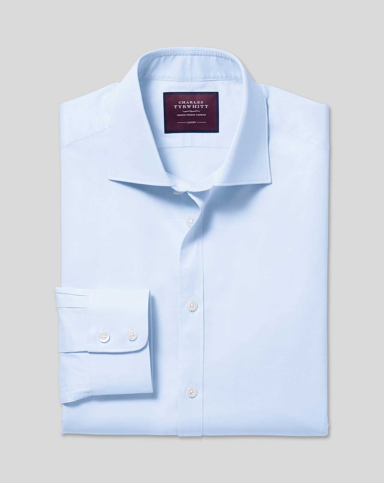Semi-Spread Collar Luxury Twill Shirt 
