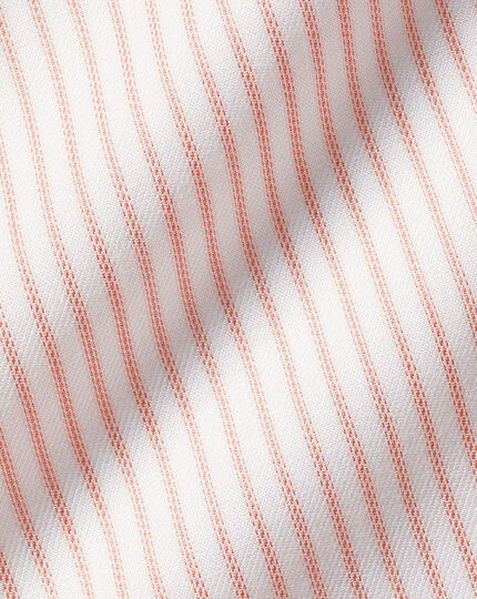 Cutaway Collar Non-Iron Twill Stripe Shirt - Orange