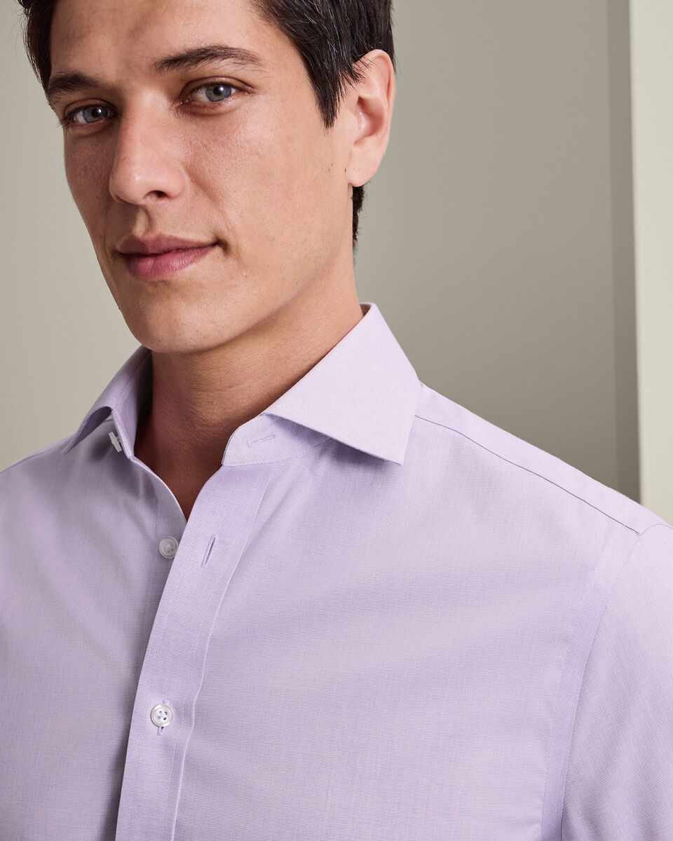 Non-Iron Stretch Poplin Shirt - Lilac Purple
