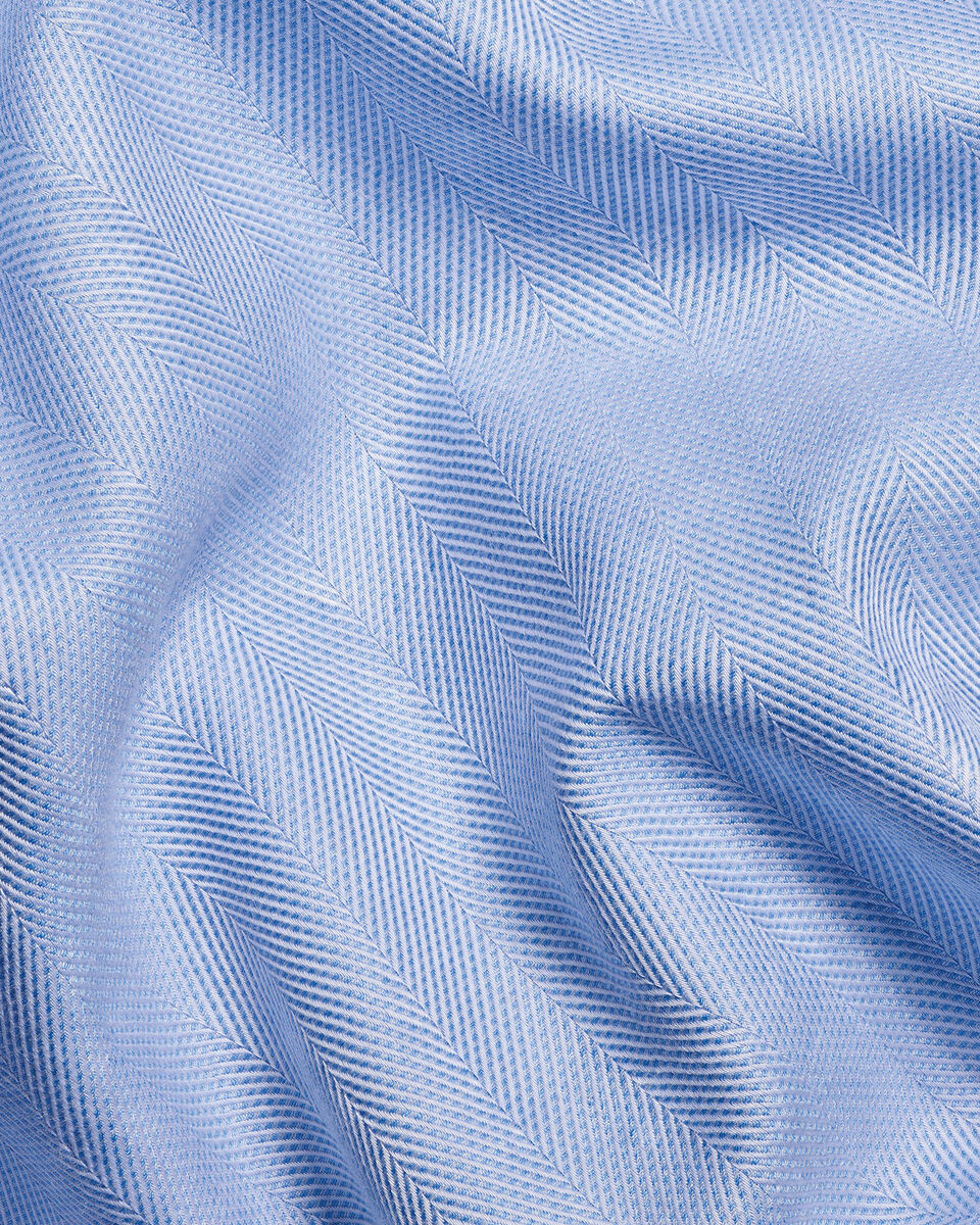 Non-Iron Herringbone Shirt - Sky Blue