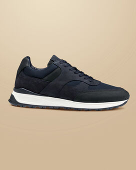 Suede And Textile Trainers – Navy