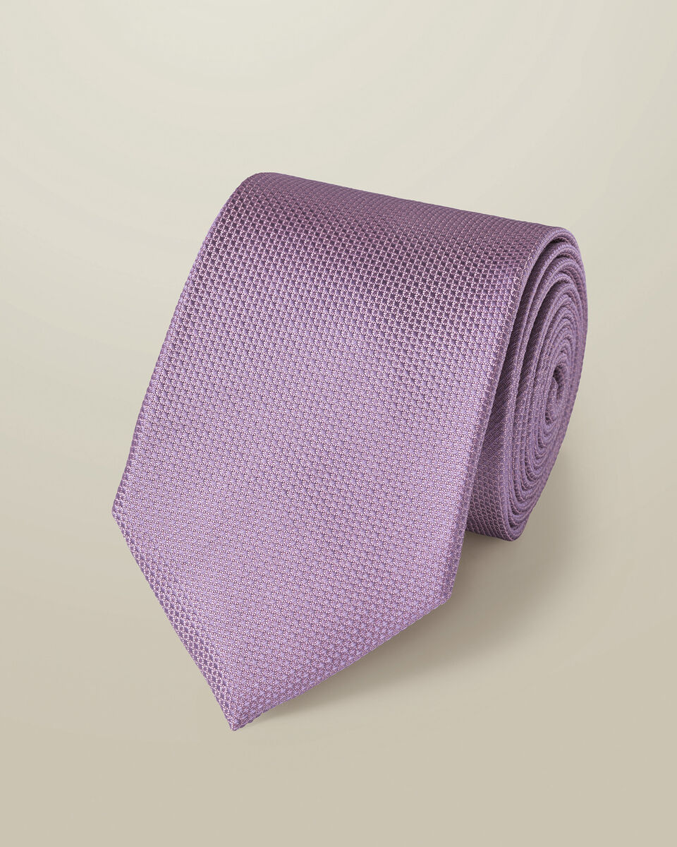Silk Textured Tie - Lilac