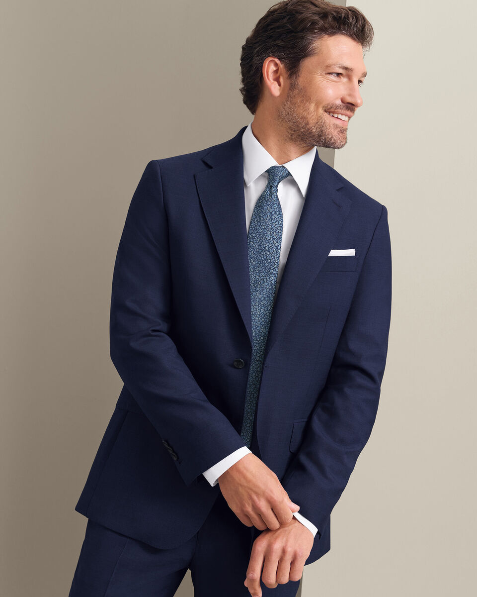 Silk Floral Tie - Royal Blue