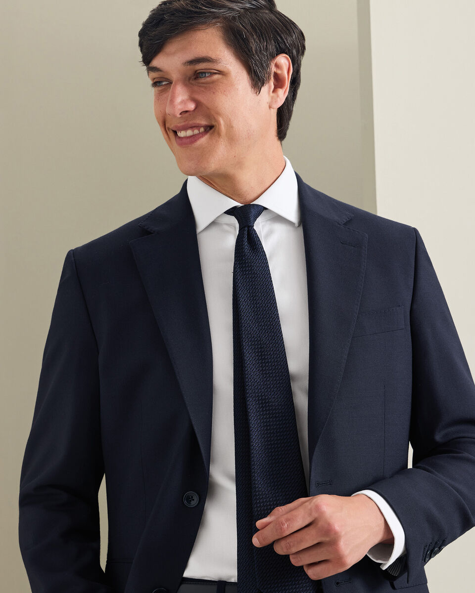 Non-Iron Herringbone Shirt - White