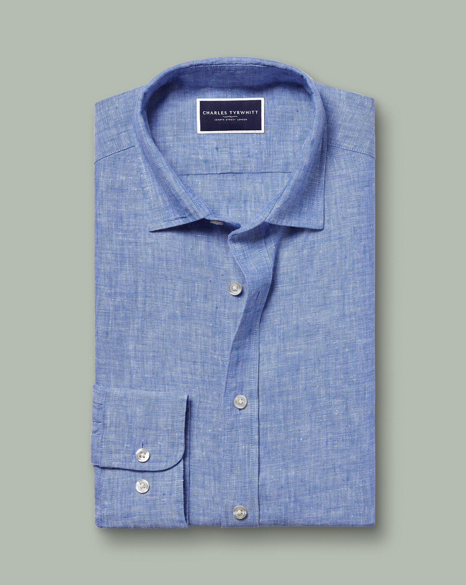 Pure Linen Shirt - Cobalt Blue