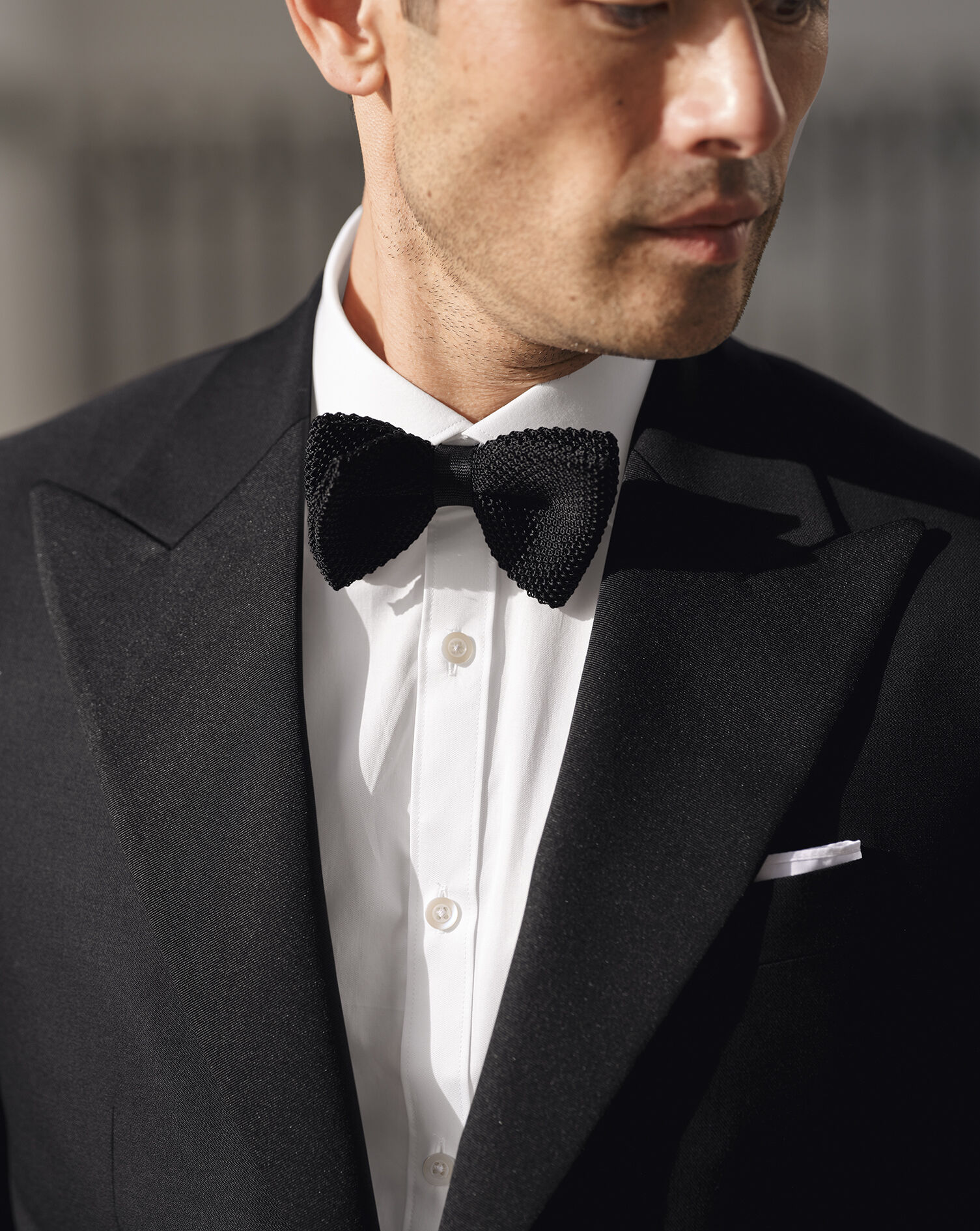Silk Knitted Bow Tie - Black | Charles Tyrwhitt US