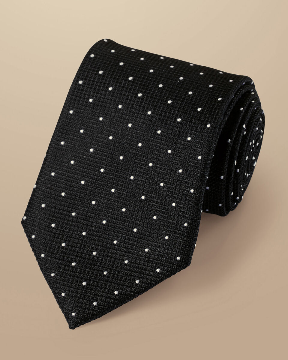 Cambridge Spot Grey/Cream Silk Tie main image 0