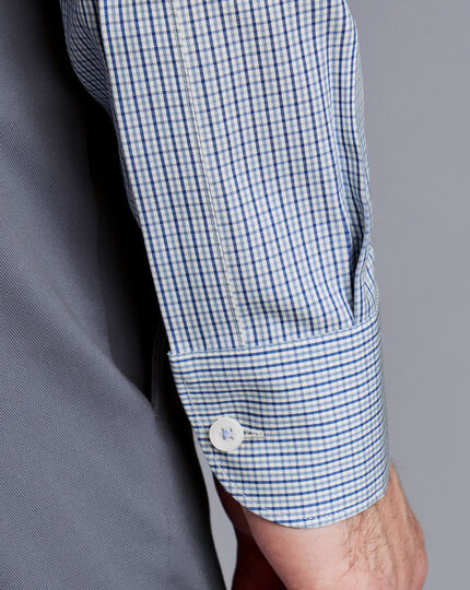 Button-Down Collar Non-Iron Gingham Check Shirt - Royal Blue