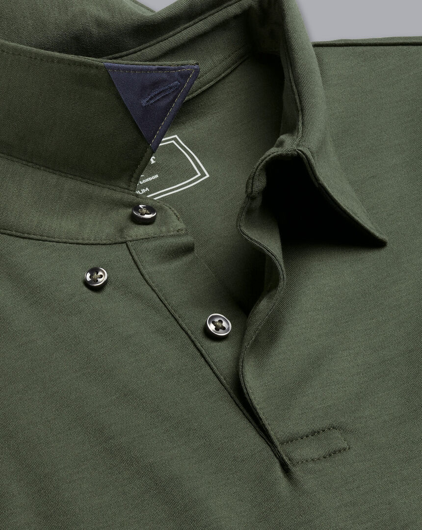 Smart Long Sleeve Jersey Polo - Olive