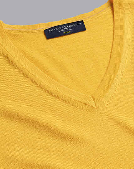 Merino V-Neck Sweater - Sunflower Yellow