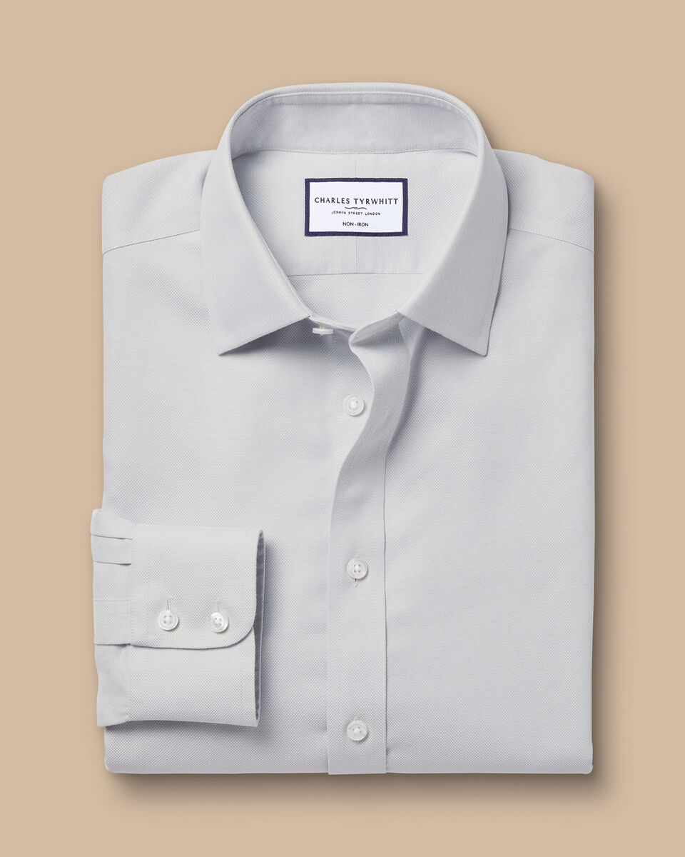 Non-Iron Royal Oxford Shirt - Silver Grey