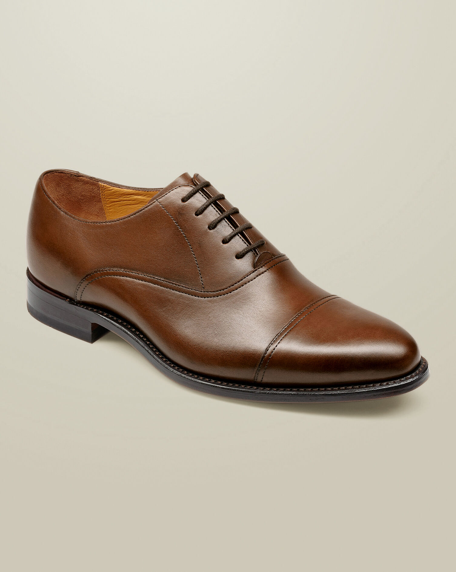 Leather Oxford Shoes - Dark Tan 