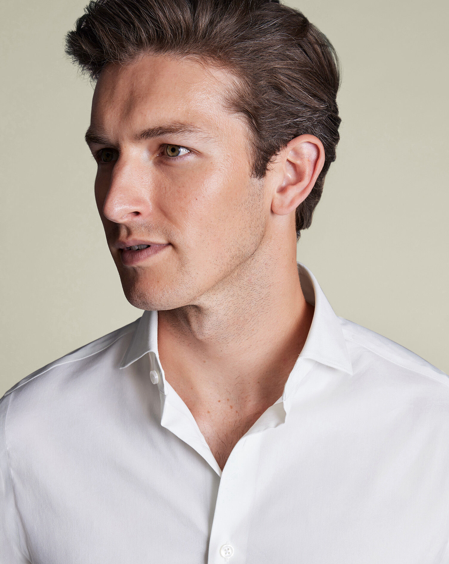 Non-Iron Stretch Twill Shirt - White