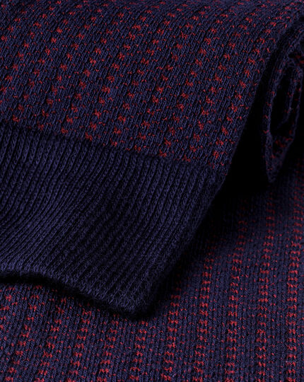 Textured Socks - French Blue & Maroon