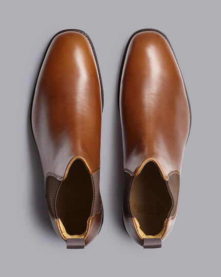 Leather Chelsea Boots - Tan
