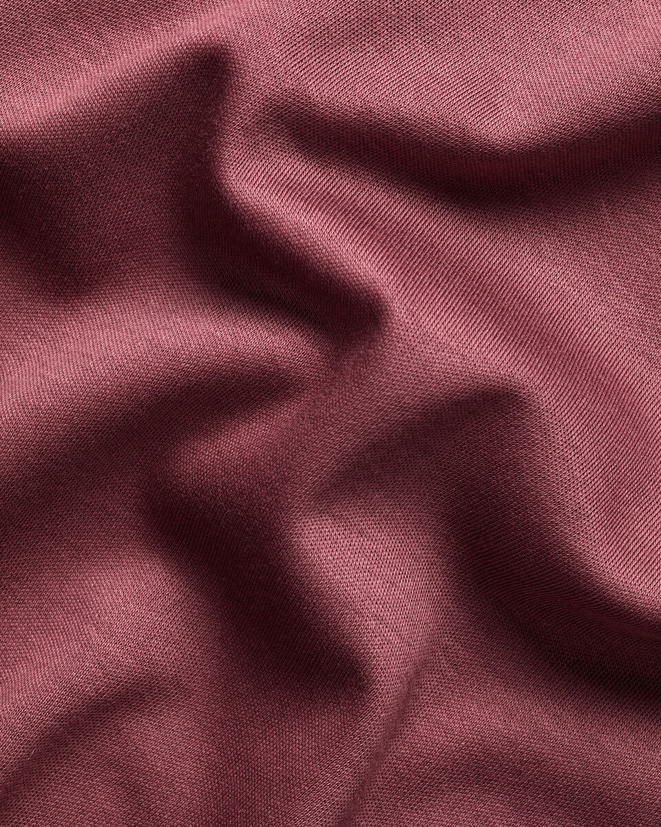 Long Sleeve Smart Cotton Polo - Dark Pink
