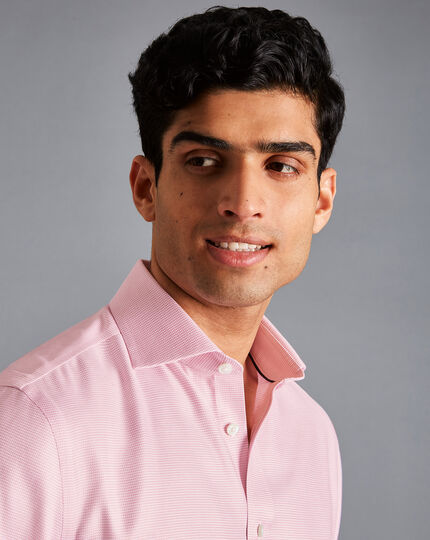 Cutaway Collar Non-Iron Cambridge Weave Shirt - Pink