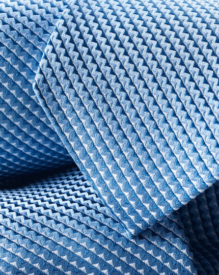 Stain Resistant Patterned Silk Tie - Cornflower Blue